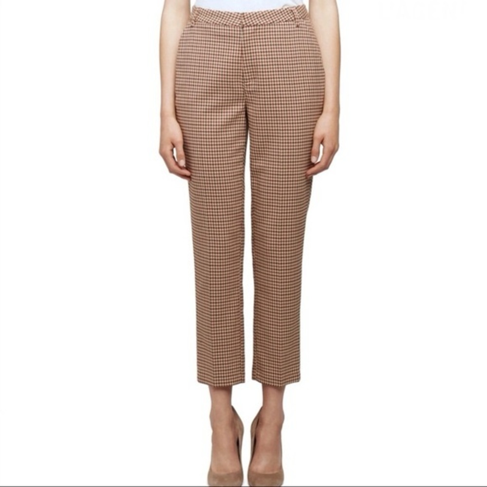 L'AGENCE Brown Checkered Cropped Pants